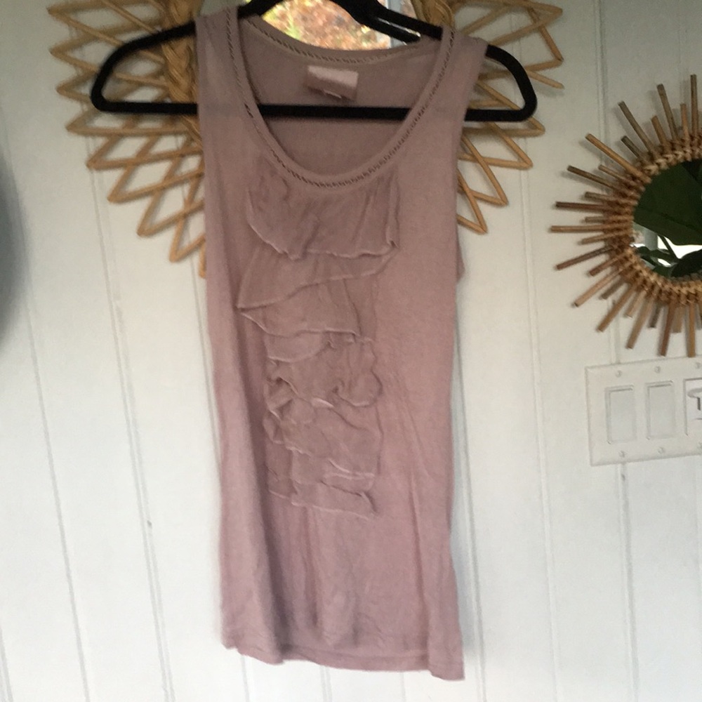 Tank style blouse with ruffle detail